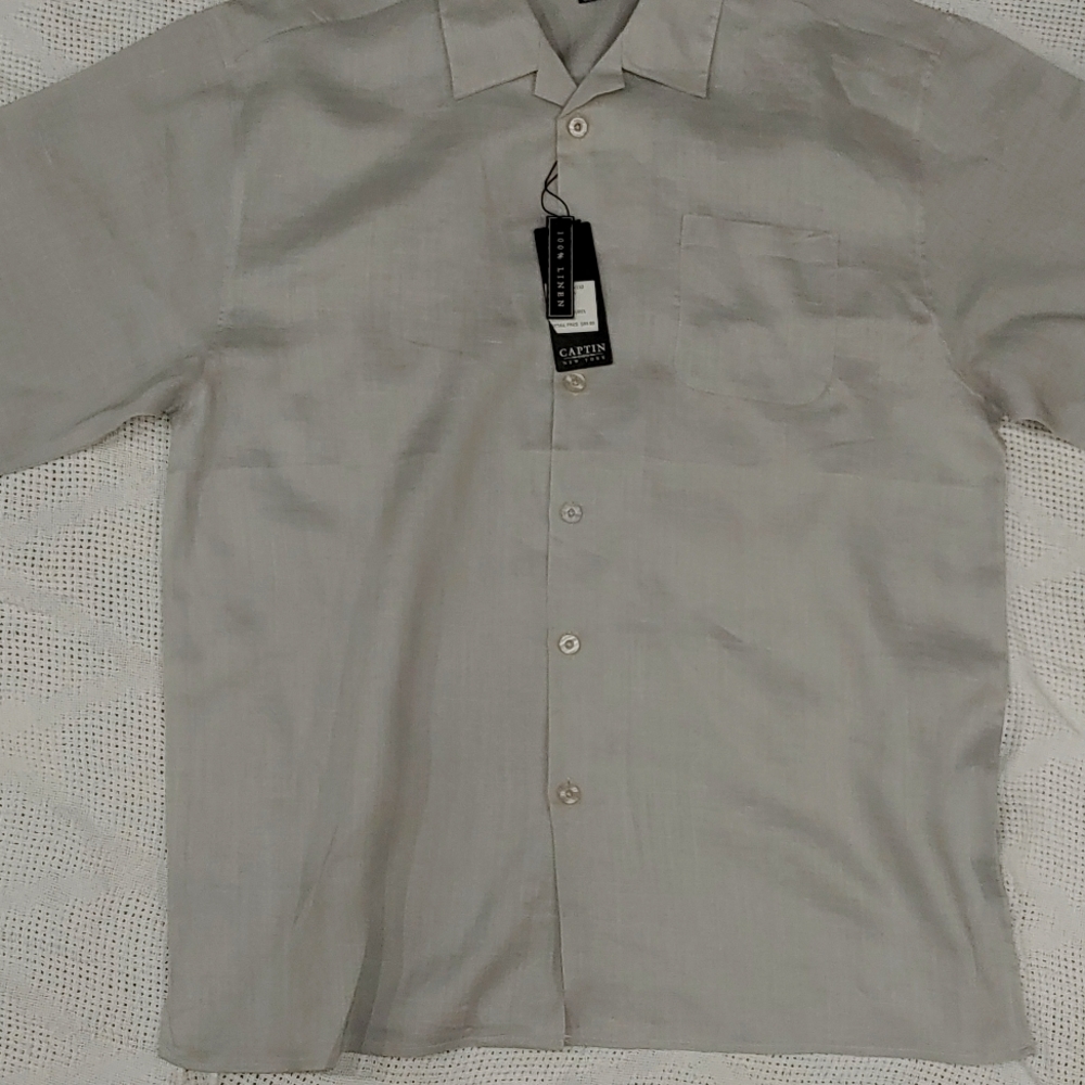 Captain New York Grey Linen Shirt 3XL